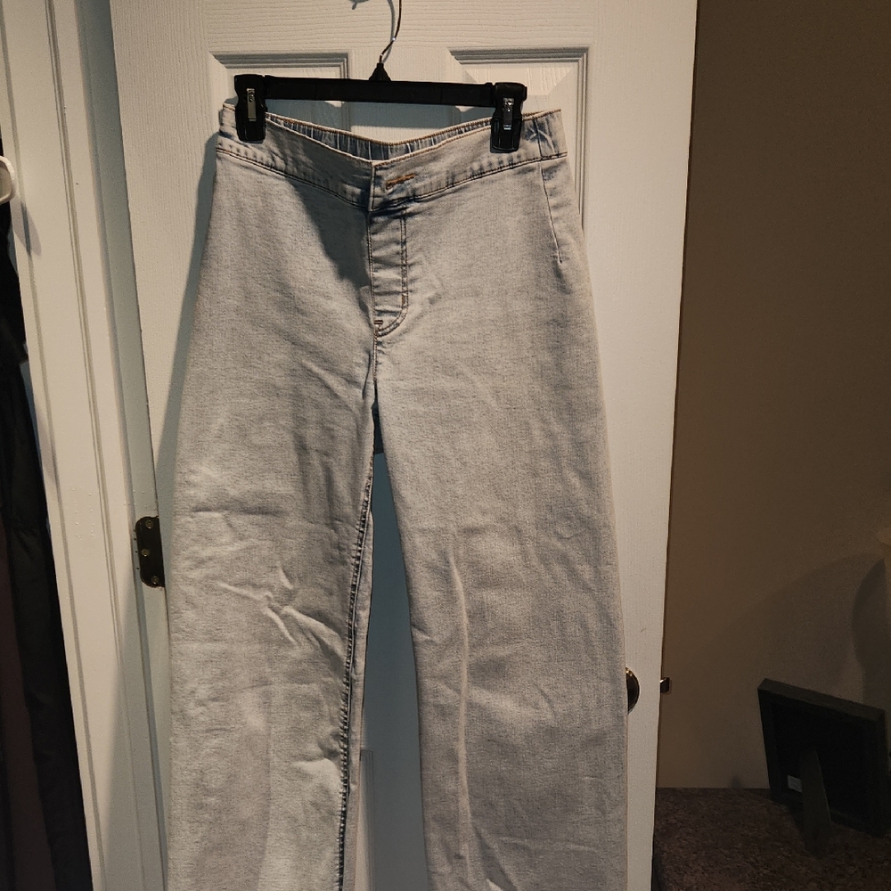 Isaac Mizrahi Wide Leg Ankle Jeans In Bright Light